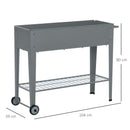 Outsunny Raised Garden Bed with Wheels and Bottom Shelf Outdoor 104 x 39 x 80cm