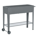 Outsunny Raised Garden Bed with Wheels and Bottom Shelf Outdoor 104 x 39 x 80cm