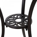 Outsunny Patio Cast Aluminium 3 PCS Brown Bistro Set Coffee Table & 2 Chairs Set Outdoor Garden Furniture Set