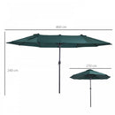 Oasis 4.6 m Double-Sided Umbrella Parasol - Green