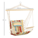Outsunny Hanging Rope Frame Hammock Chair - Stripe