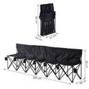 6 Seater Folding Camping Portable Chair with Carry Bag - Black