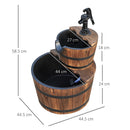 Outsunny 2 Tier Wooden Water Pump Fountain