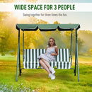 Outsunny- 3 Seater Swing Bench with Adjustable Canopy - Green Stripe