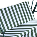 Outsunny- 3 Seater Swing Bench with Adjustable Canopy - Green Stripe