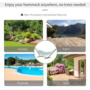 Outsunny Extra-Long Hammock Stand 3.6m - Black