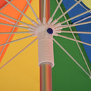 Outsunny Beach Umbrella Parasol  2.4 m Multicolour
