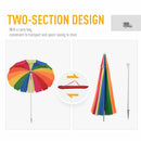 Outsunny Beach Umbrella Parasol  2.4 m Multicolour