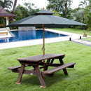 Oasis 3 m x 3 m Double Tier Wooden Umbrella Parasol - Dark Grey