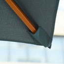 Oasis 3 m x 3 m Double Tier Wooden Umbrella Parasol - Dark Grey