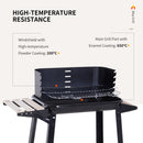 Outsunny Large Family Charcoal BBQ Grill with Wheels - Black