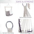 Outsunny Hanging Hammock Swing Chair - Brown/White Stripes