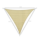3 m Sun Shade Sail with Metal Rings - Sand