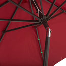 Oasis Garden Umbrella Parasol with LED Solar Lights - Wine Red