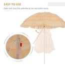 Oasis Hawaiian Style Garden Umbrella Parasol with Tilt - Yellow