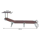 Outsunny Folding Reclining Sun lounger With Sun Shade - Brown