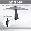 3m HALF Garden Parasol - Grey