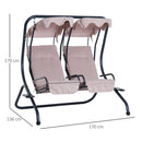 Outsunny-2 Seater Steel Swing Bench - Beige
