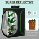 Outsunny Mylar Hydroponic Grow Tent with Vents and Floor Tray for Indoor Plant Growing 90x60x135cm