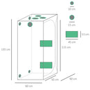 Outsunny Mylar Hydroponic Grow Tent with Vents and Floor Tray for Indoor Plant Growing 90x60x135cm