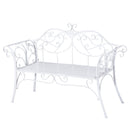2 Seater Metal Garden Bench - White