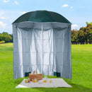 Oasis 2.2 m Outdoor Fishing Parasol Umbrella with Side Panel - Dark Green