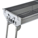 Outsunny Stainless Steel Portable Outdoor BBQ Grill - Silver