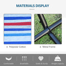 Outsunny Blue Multi- coloured   Hammock with Metal Stand and Carrying Bag.