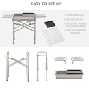 Outsunny Large Stainless Steel Charcoal BBQ Grill - Silver