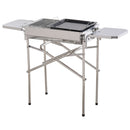 Outsunny Large Stainless Steel Charcoal BBQ Grill - Silver