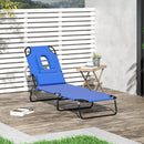 Outsunny  Sun Lounger With Pillow - Blue