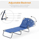 Outsunny  Sun Lounger With Pillow - Blue