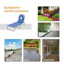 Outsunny  Sun Lounger With Pillow - Blue