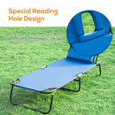 Outsunny  Sun Lounger With Pillow - Blue