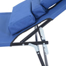 Outsunny  Sun Lounger With Pillow - Blue
