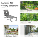 Outsunny Sun Lounger With Pillow - Grey