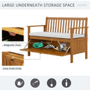 2 Seater Wood Garden Storage Bench