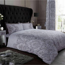 Empire Damask Duvet Cover Bedding Set - Grey