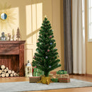 Christmas Time 5FT Prelit Artificial Christmas Tree Fiber Optic Xmas Tree w/ Golden Stand