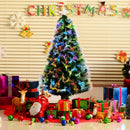 Christmas Time 4ft Tall Artificial Tree Fiber Optic Colorful LED Pre-Lit Holiday Home Christmas Decoration with Flash Mode - Green