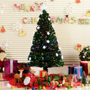 Christmas Time 5ft 150cm Fibre Optic Artificial Christmas Tree W/ Stars Lights-Green