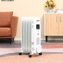 HOMCOM 1630W White Oil Filled Radiator, 7 Fin Portable Heater w/ Timer Remote Control
