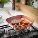 Lewis's  Sovereign Stone Copper Griddle Pan with Soft Touch Handle Home Kitchen