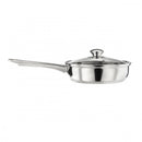 Lewis's Non-Stick Stainless Steel 4 Egg Poacher Pan with Lid 20cm - Silver