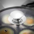 Lewis's Non-Stick Stainless Steel 4 Egg Poacher Pan with Lid 20cm - Silver