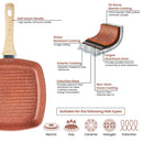 Lewis's  Sovereign Stone Copper Griddle Pan with Soft Touch Handle Home Kitchen