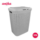 Rattan Laundry Box -50 litre Grey