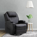 Leather Massage Recliner Armchair Chair Black