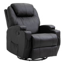 Leather Massage Recliner Armchair Chair Black
