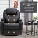 Leather Massage Recliner Armchair Chair Black